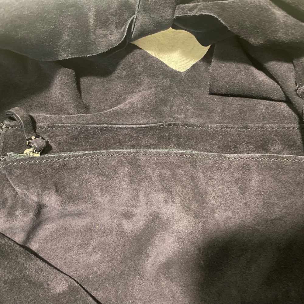 The Row Deep Navy Suede Knot-Top Hobo Bag - Picture 5 of 5
